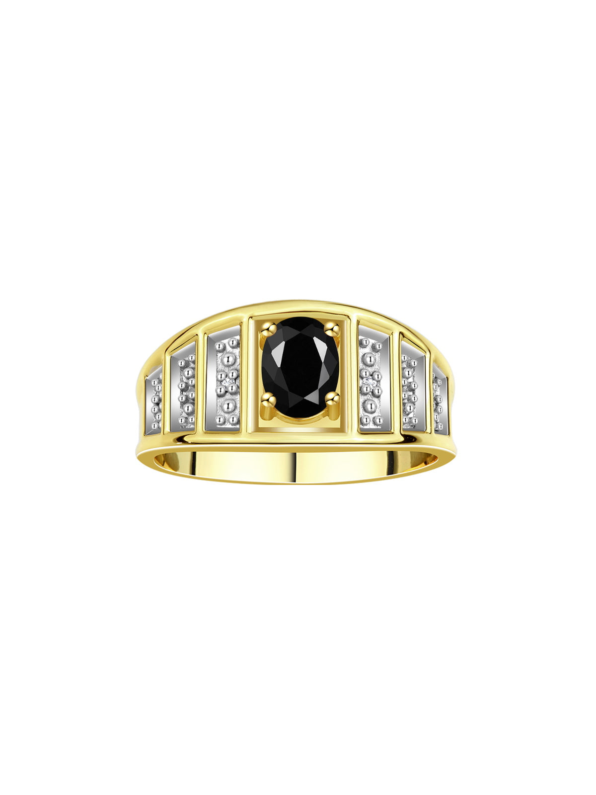 RYLOS 14K Yellow Gold Classic Style Ring with 7X5MM Oval Gemstone & Diamond Accent Elegant Birthstone Jewelry for Women and  Available in Sizes 5-10