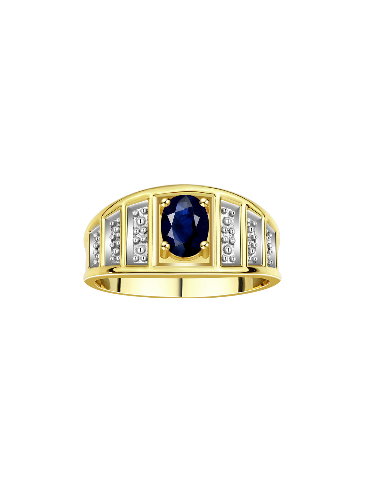 RYLOS 14K Yellow Gold Classic Style Ring with 7X5MM Oval Gemstone & Diamond Accent Elegant Birthstone Jewelry for Women and  Available in Sizes 5-10
