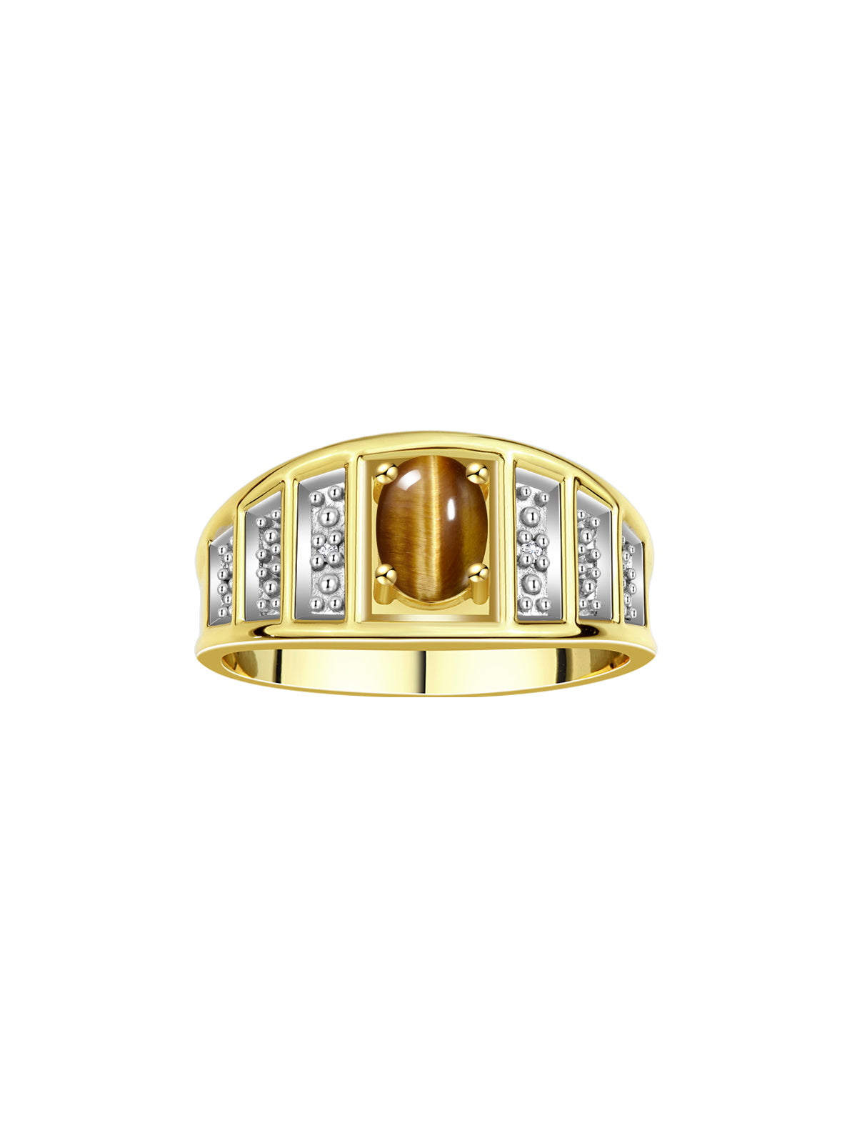 RYLOS 14K Yellow Gold Classic Style Ring with 7X5MM Oval Gemstone & Diamond Accent Elegant Birthstone Jewelry for Women and  Available in Sizes 5-10