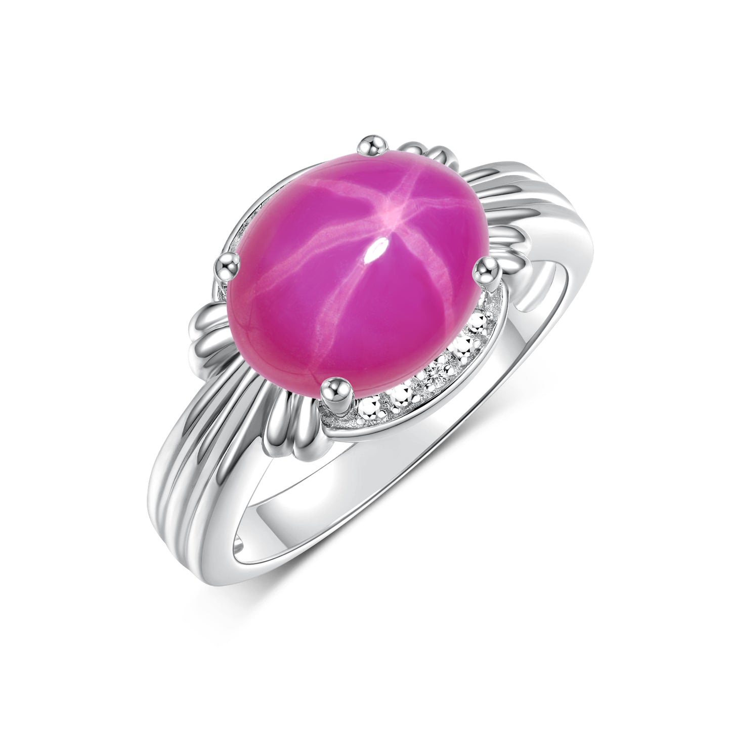 RYLOS 14K White Gold Ring with 12X10MM Gemstone & Diamonds Stunning Ring for Middle or Pointer Finger Exquisite Color Stone Jewelry for Women Available in Sizes 5-13