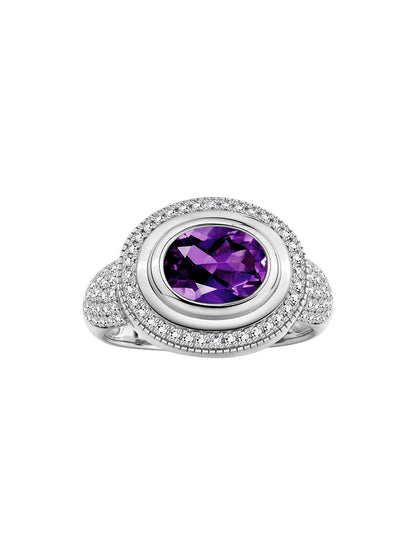 RYLOS Classic Ring with 9X7MM Oval Gemstone & Diamonds Radiant Color Stone Jewelry for Women in Sterling Silver Available in Sizes 5-13