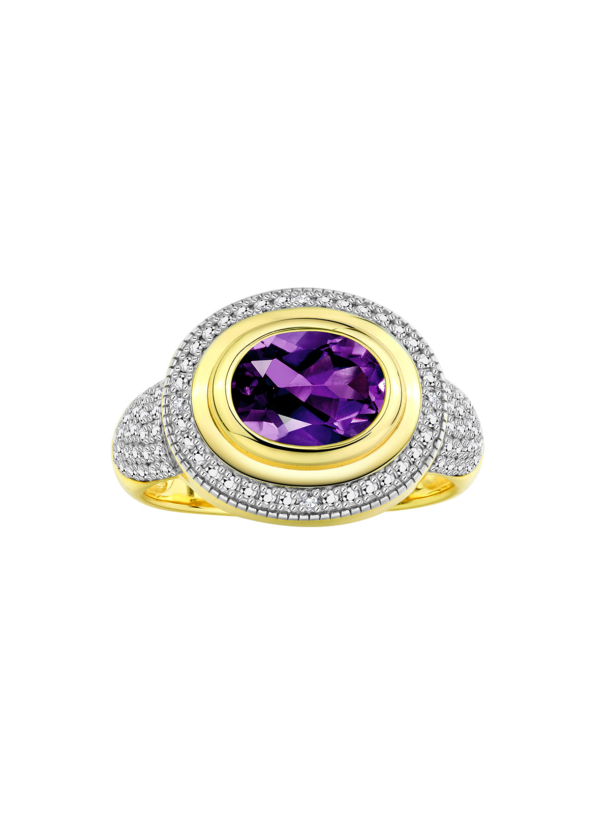 RYLOS Classic Ring with 9X7MM Oval Gemstone & Diamonds Radiant Color Stone Jewelry for Women in Yellow Gold Plated Silver Available in Sizes 5-13