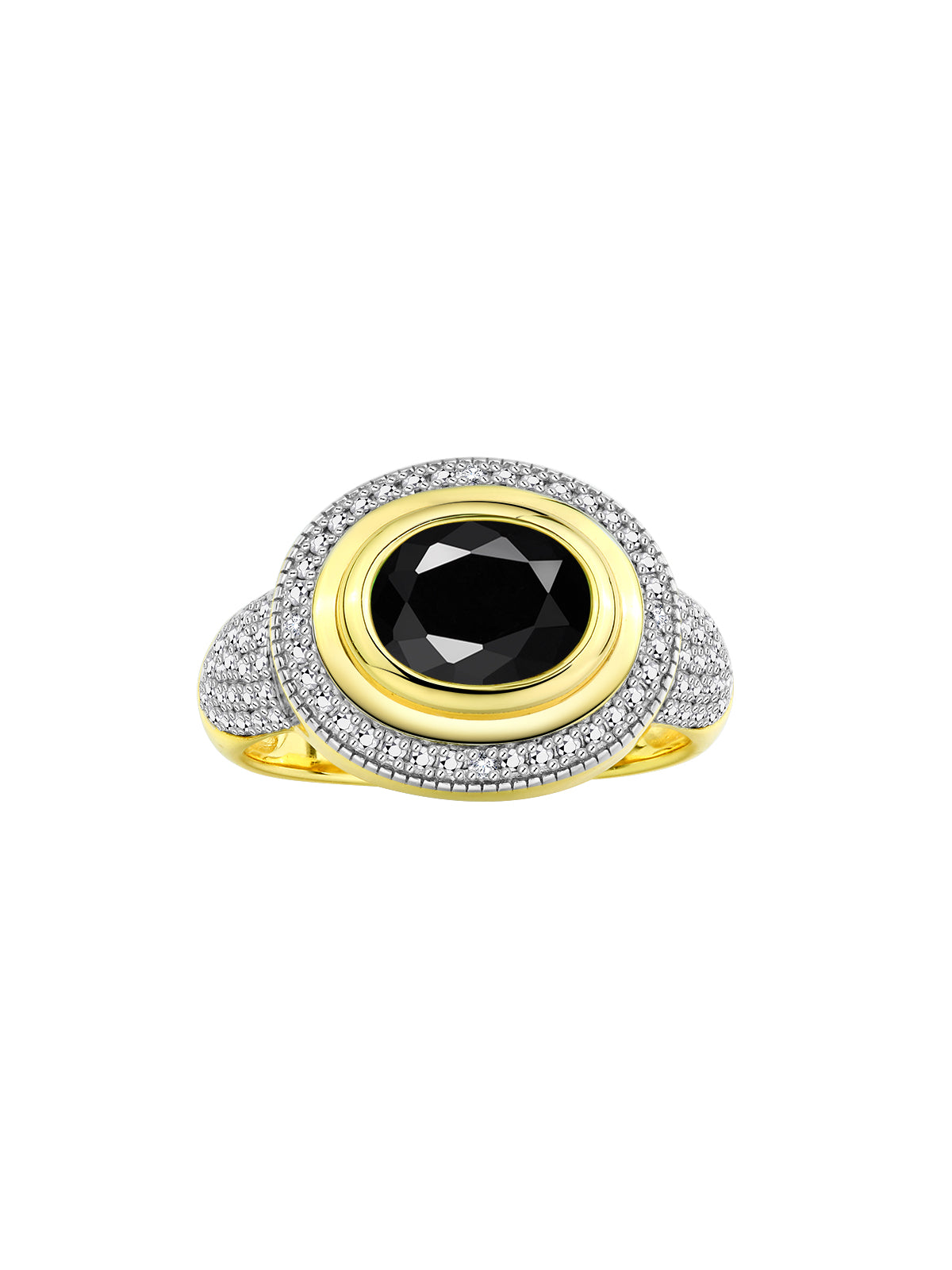 RYLOS 14K Yellow Gold Classic Ring with 9X7MM Oval Gemstone & Sparkling Diamonds Elegant Gem Jewelry for Women Available in Sizes 5-13