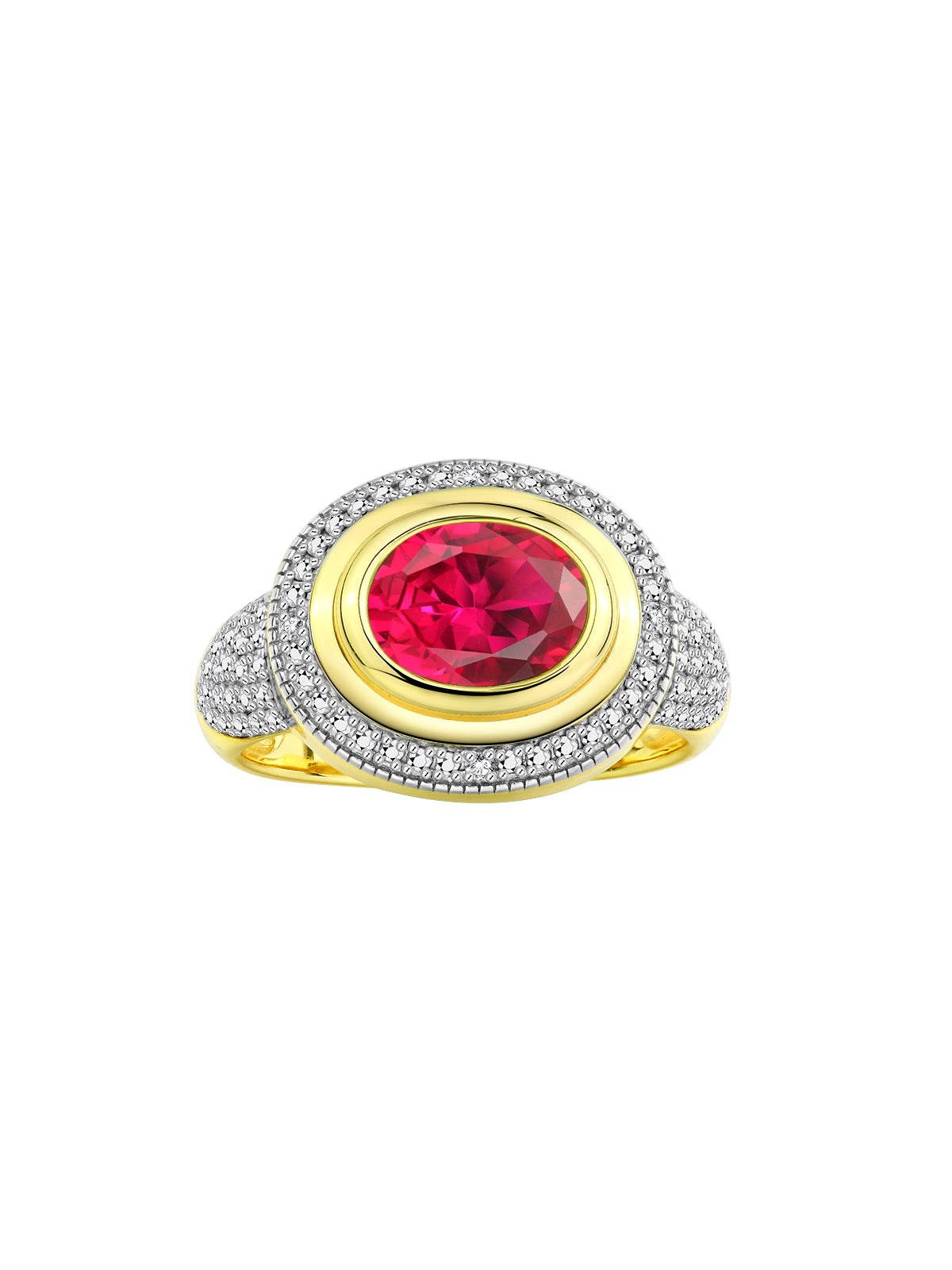 RYLOS 14K Yellow Gold Classic Ring with 9X7MM Oval Gemstone & Sparkling Diamonds Elegant Gem Jewelry for Women Available in Sizes 5-13