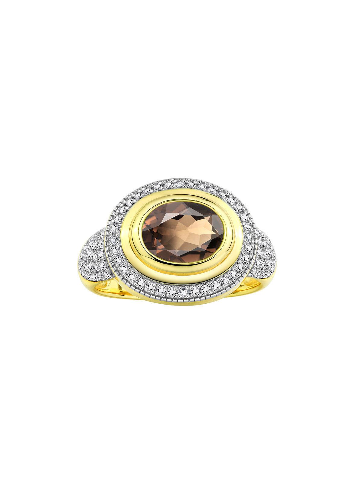 RYLOS 14K Yellow Gold Classic Ring with 9X7MM Oval Gemstone & Sparkling Diamonds Elegant Gem Jewelry for Women Available in Sizes 5-13