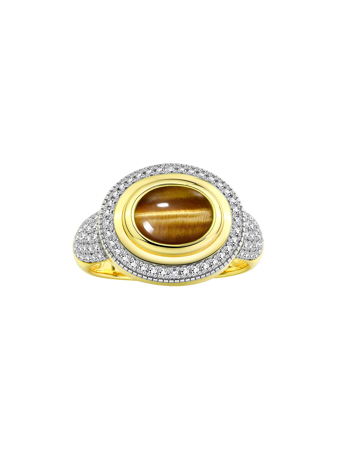RYLOS Classic Ring with 9X7MM Oval Gemstone & Diamonds Radiant Color Stone Jewelry for Women in Yellow Gold Plated Silver Available in Sizes 5-13
