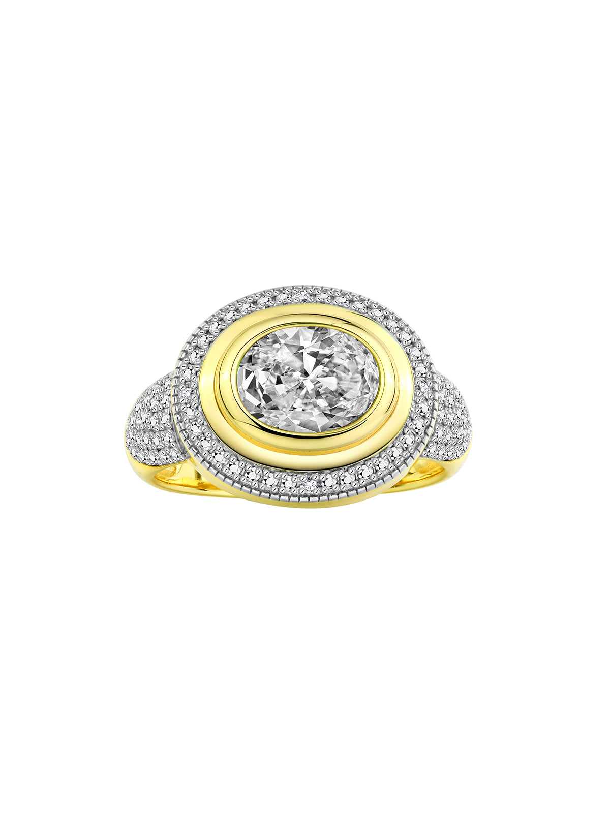 RYLOS 14K Yellow Gold Classic Ring with 9X7MM Oval Gemstone & Sparkling Diamonds Elegant Gem Jewelry for Women Available in Sizes 5-13