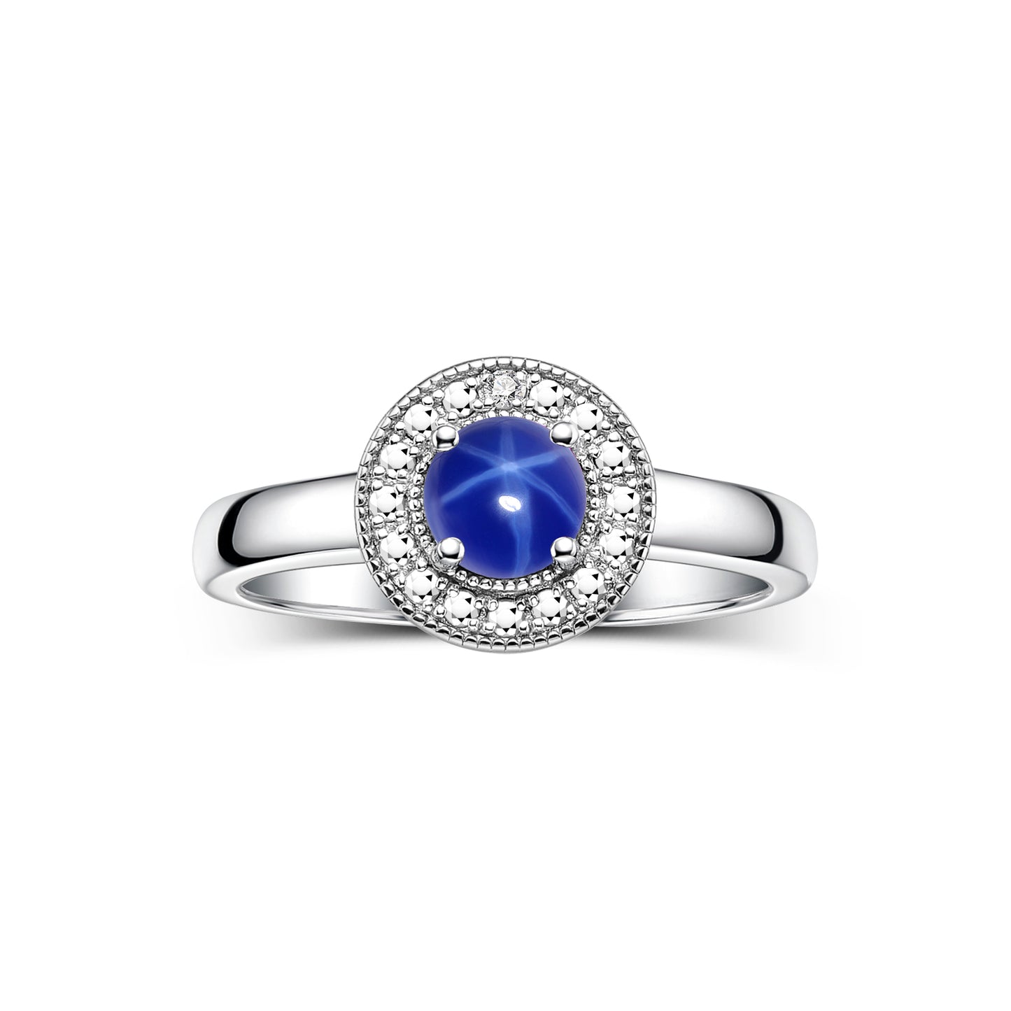 RYLOS  Halo Ring with Round 4MM Gemstone & Diamonds Elegant Birthstone Jewelry for Women in Sterling Silver Available in Sizes 5-8