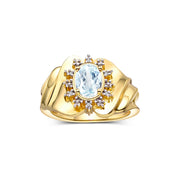 Aquamarine / Yellow Gold Plated Silver / 9