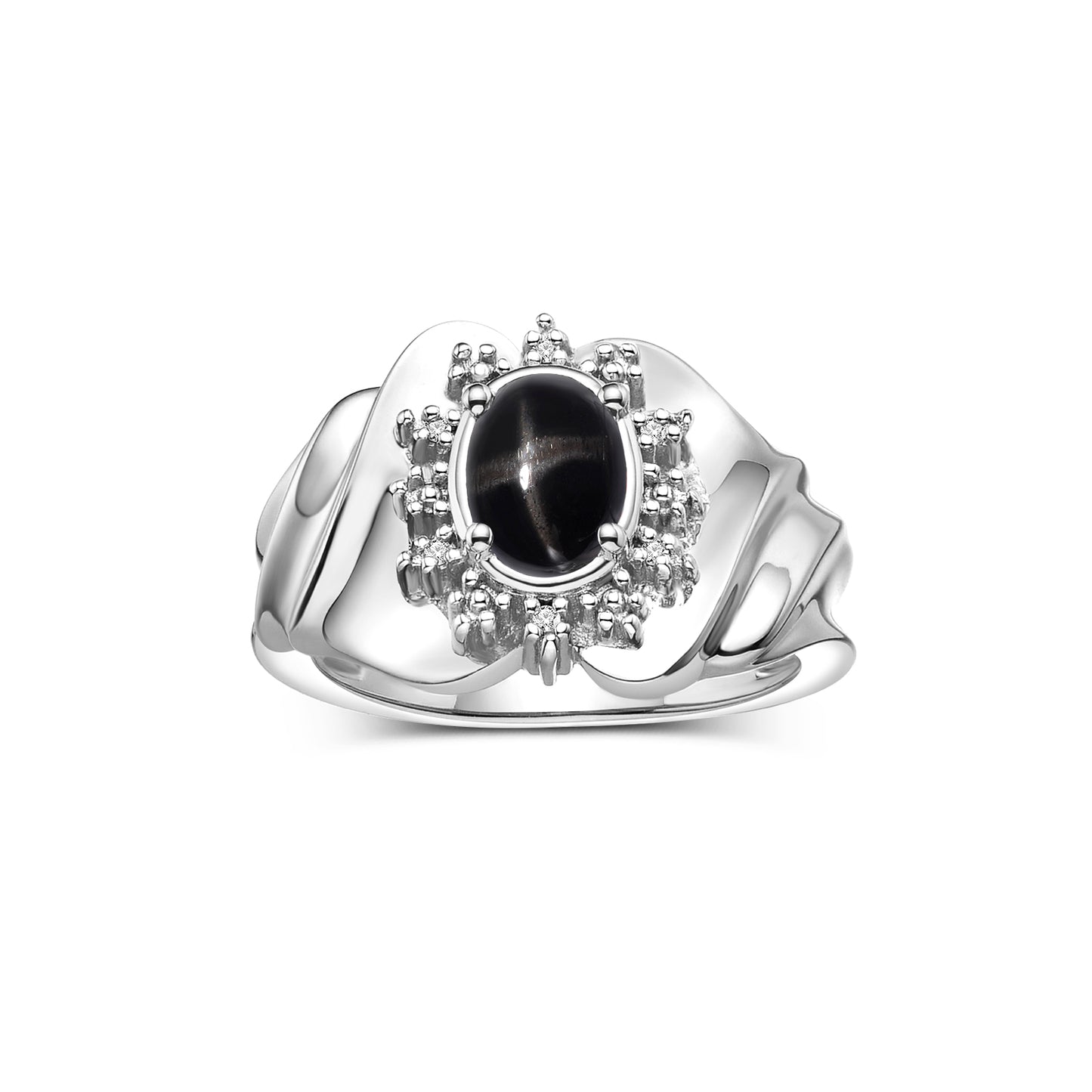 RYLOS Ring with Oval 7X5MM Gemstone & Sparkling Diamonds – Radiant Sterling Silver Birthstone Jewelry for Women – Available in Sizes 5-8