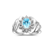 Blue Topaz / Sterling Silver / 9