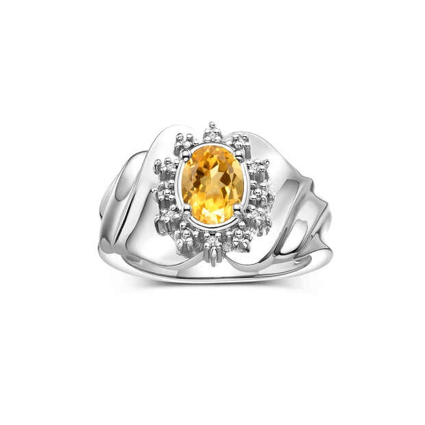 Citrine / Sterling Silver / 9