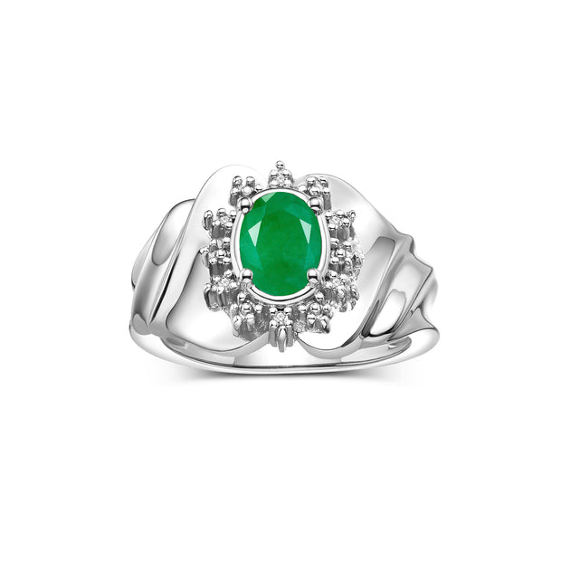 Emerald / Sterling Silver / 9