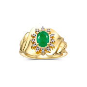 Emerald / Yellow Gold Plated Silver / 9