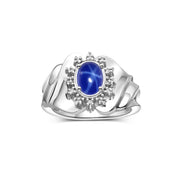 Blue Star Sapphire / Sterling Silver / 9