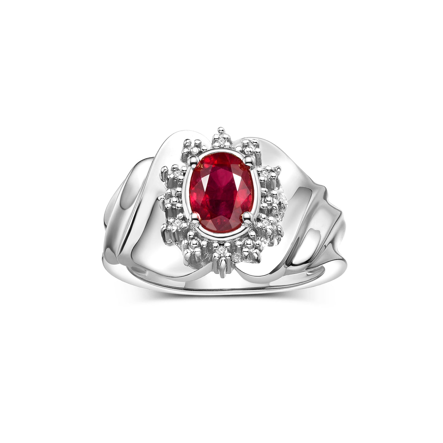 RYLOS Ring with Oval 7X5MM Gemstone & Sparkling Diamonds – Radiant Sterling Silver Birthstone Jewelry for Women – Available in Sizes 5-8