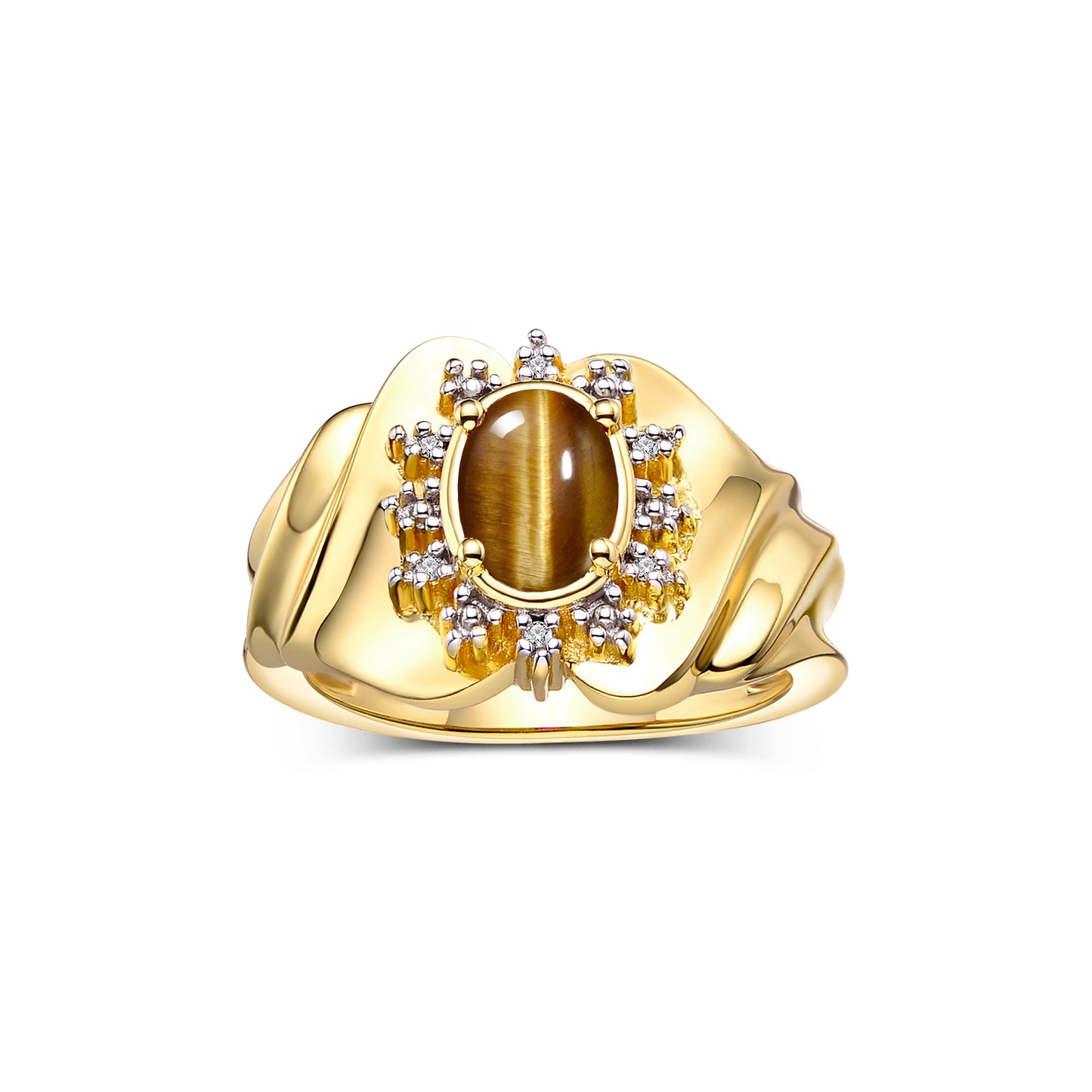 RYLOS 14K Yellow Gold Ring with Oval 7X5MM Gemstone & Sparkling Diamonds – Radiant Birthstone Jewelry for Women – Available in Sizes 5-8