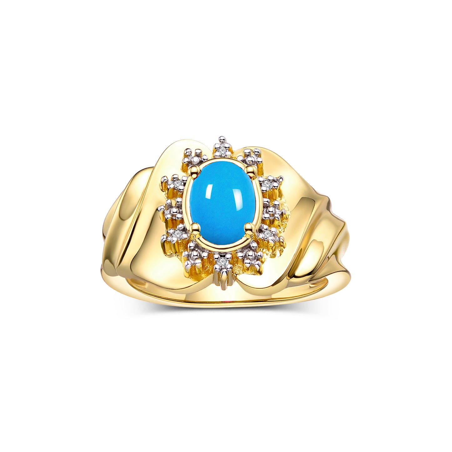 RYLOS 14K Yellow Gold Ring with Oval 7X5MM Gemstone & Sparkling Diamonds – Radiant Birthstone Jewelry for Women – Available in Sizes 5-8