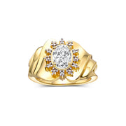 RYLOS Rings for Women 14K Gold Plated Silver Ring with Oval 7X5MM Gemstone &  Diamonds April White Topaz Jewelry Size 9