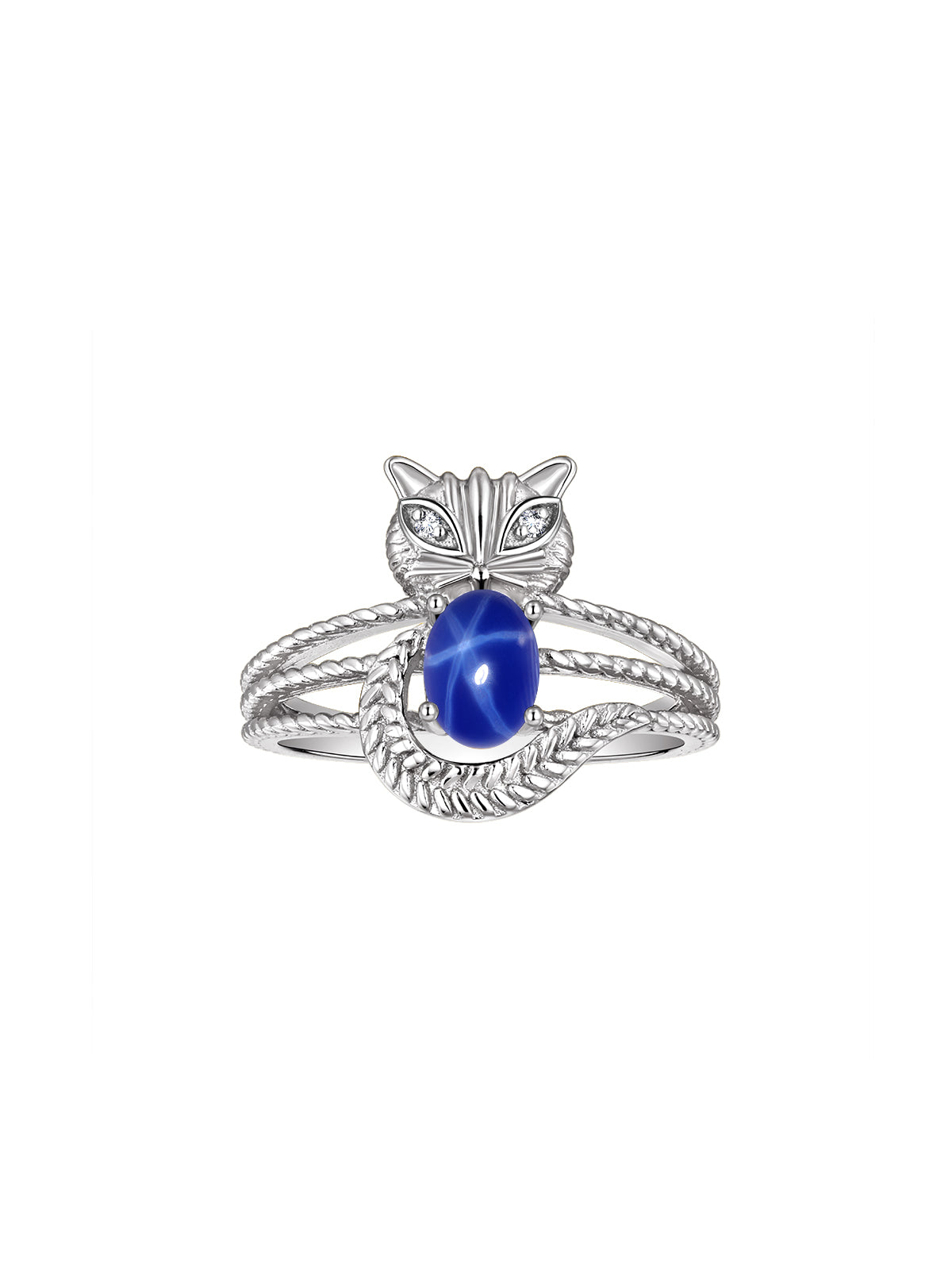 RYLOS 14K White Gold CAT Ring: Oval 7X5MM Gemstone & Sparkling Diamonds - Birthstone Jewelry for Women - Sizes 5-13 Available