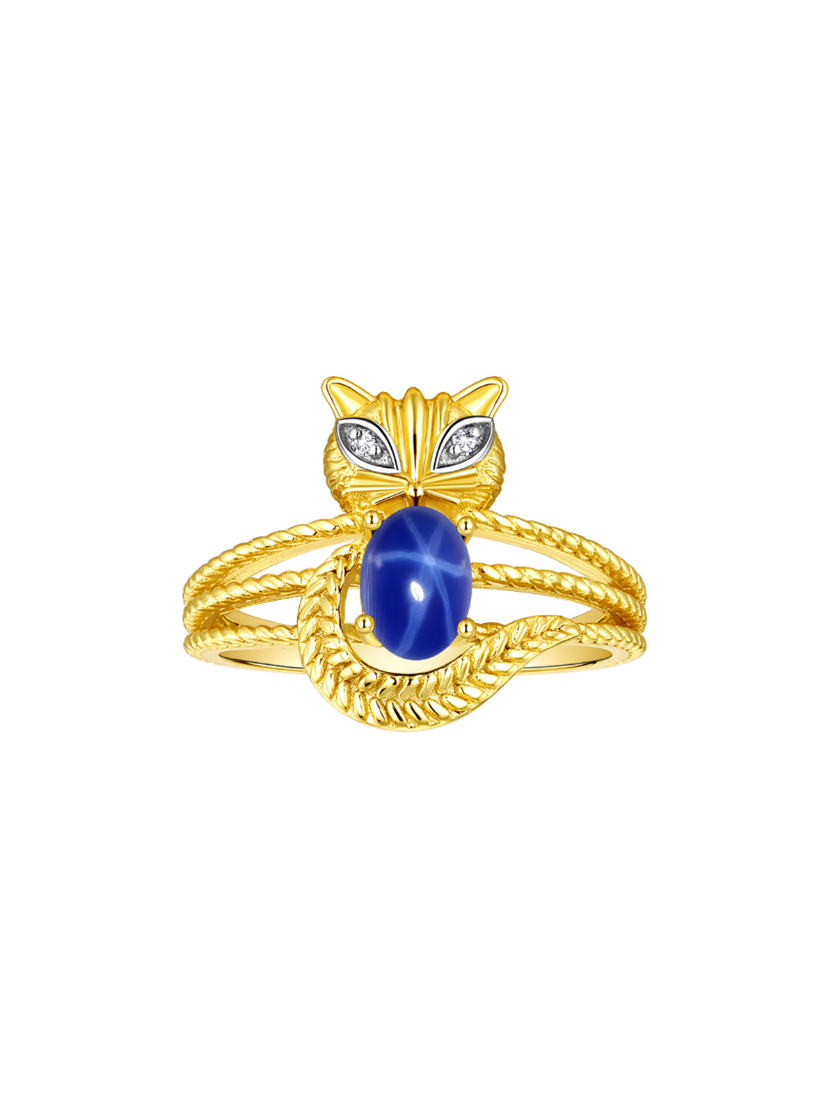 RYLOS CAT Ring: 7X5MM Oval Gemstone & Diamonds - Yellow Gold Plated Silver Birthstone Jewelry for Women - Sizes 5-13 Available.
