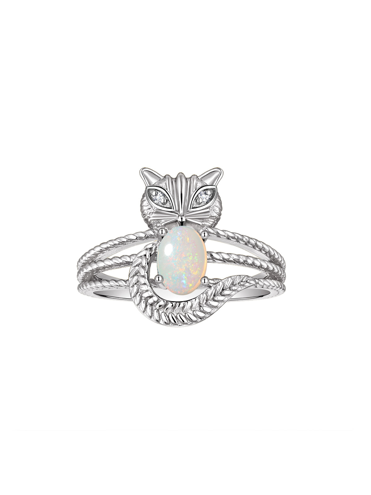 RYLOS CAT Ring: 7X5MM Oval Gemstone & Diamonds - Sterling Silver Birthstone Jewelry for Women - Sizes 5-13 Available.