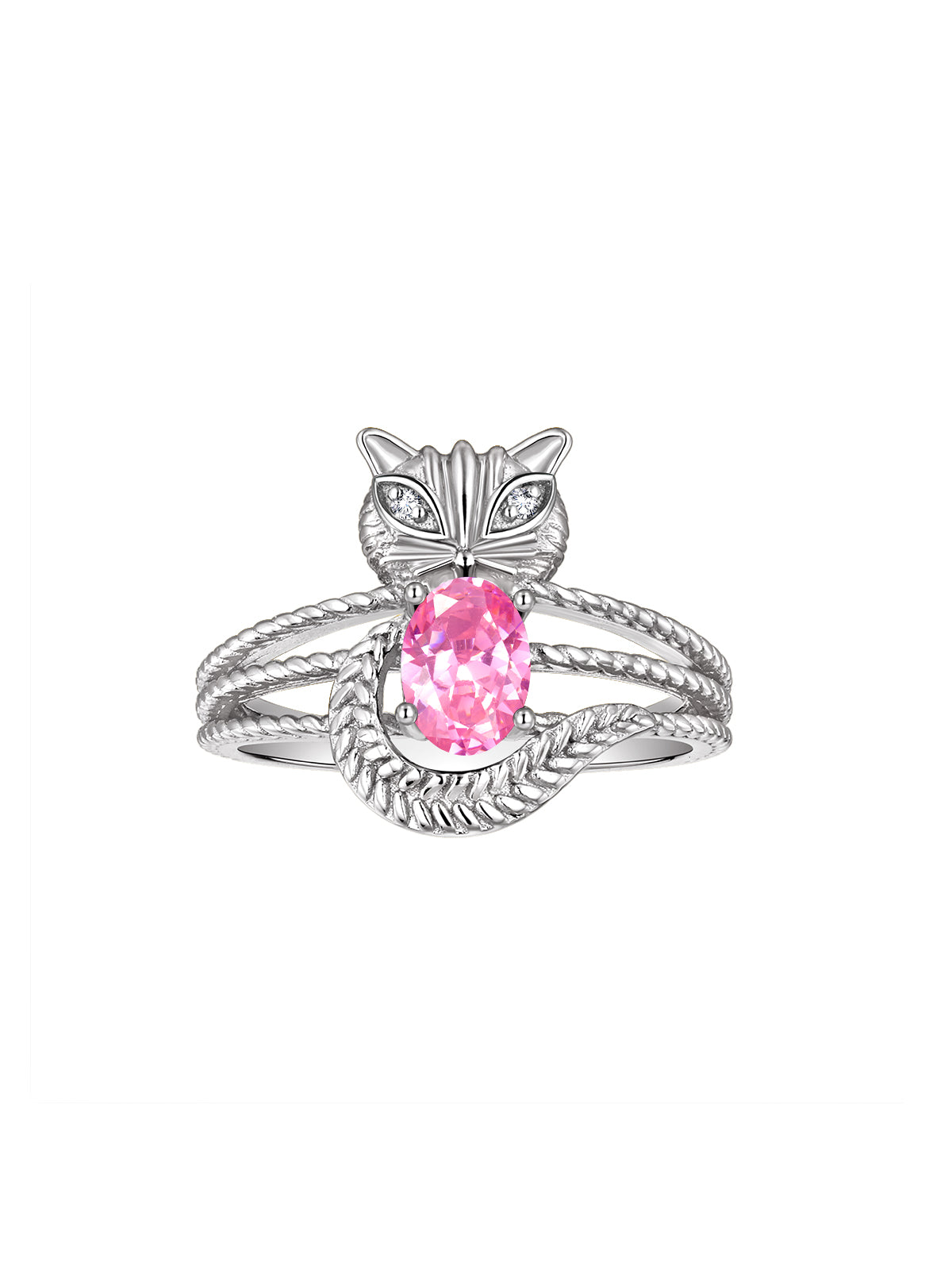 RYLOS CAT Ring: 7X5MM Oval Gemstone & Diamonds - Sterling Silver Birthstone Jewelry for Women - Sizes 5-13 Available.
