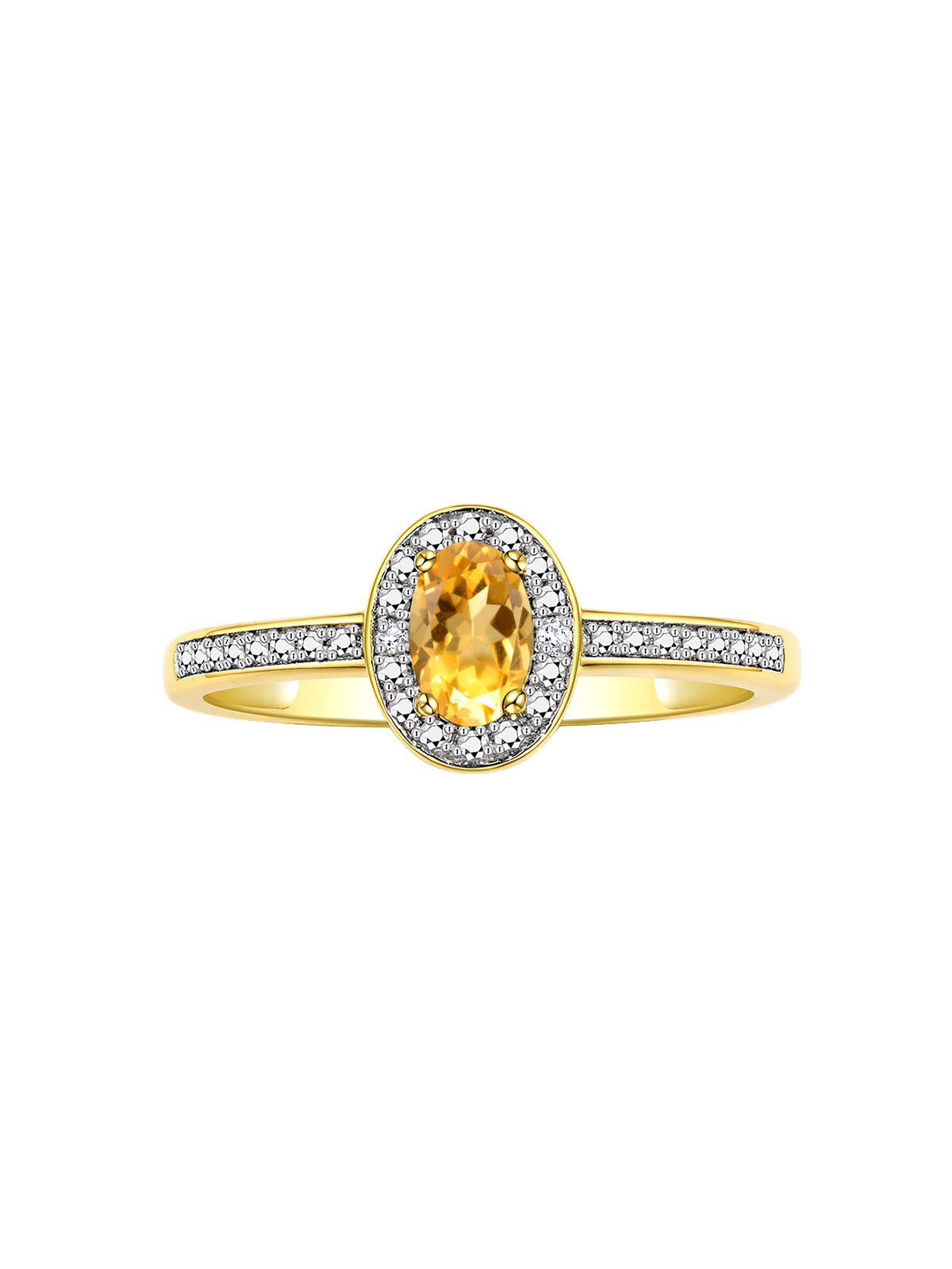 RYLOS 14K Yellow Gold Classic Halo Ring with Diamonds - Birthstone Ring featuring 6X4MM Oval Shape Gemstone - Elegant Jewelry for Women - Available in Sizes 5-10
