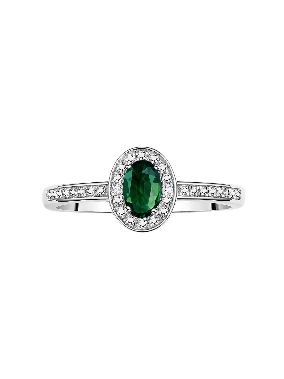 RYLOS 14K White Gold Classic Halo Ring with Diamonds - Birthstone Ring featuring 6X4MM Oval Shape Gemstone - Elegant Jewelry for Women - Available in Sizes 5-10