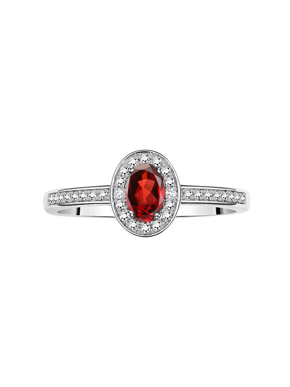 RYLOS 14K White Gold Classic Halo Ring with Diamonds - Birthstone Ring featuring 6X4MM Oval Shape Gemstone - Elegant Jewelry for Women - Available in Sizes 5-10