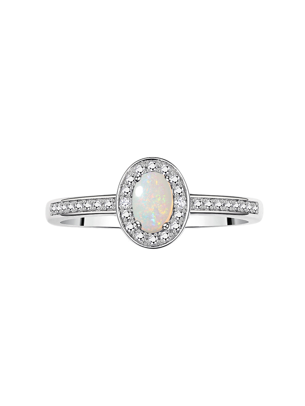 RYLOS Halo Ring with Diamond & Birthstone - 6X4MM Oval Gemstone Sterling Silver - Elegant Jewelry for Women - Available in Sizes 5-10