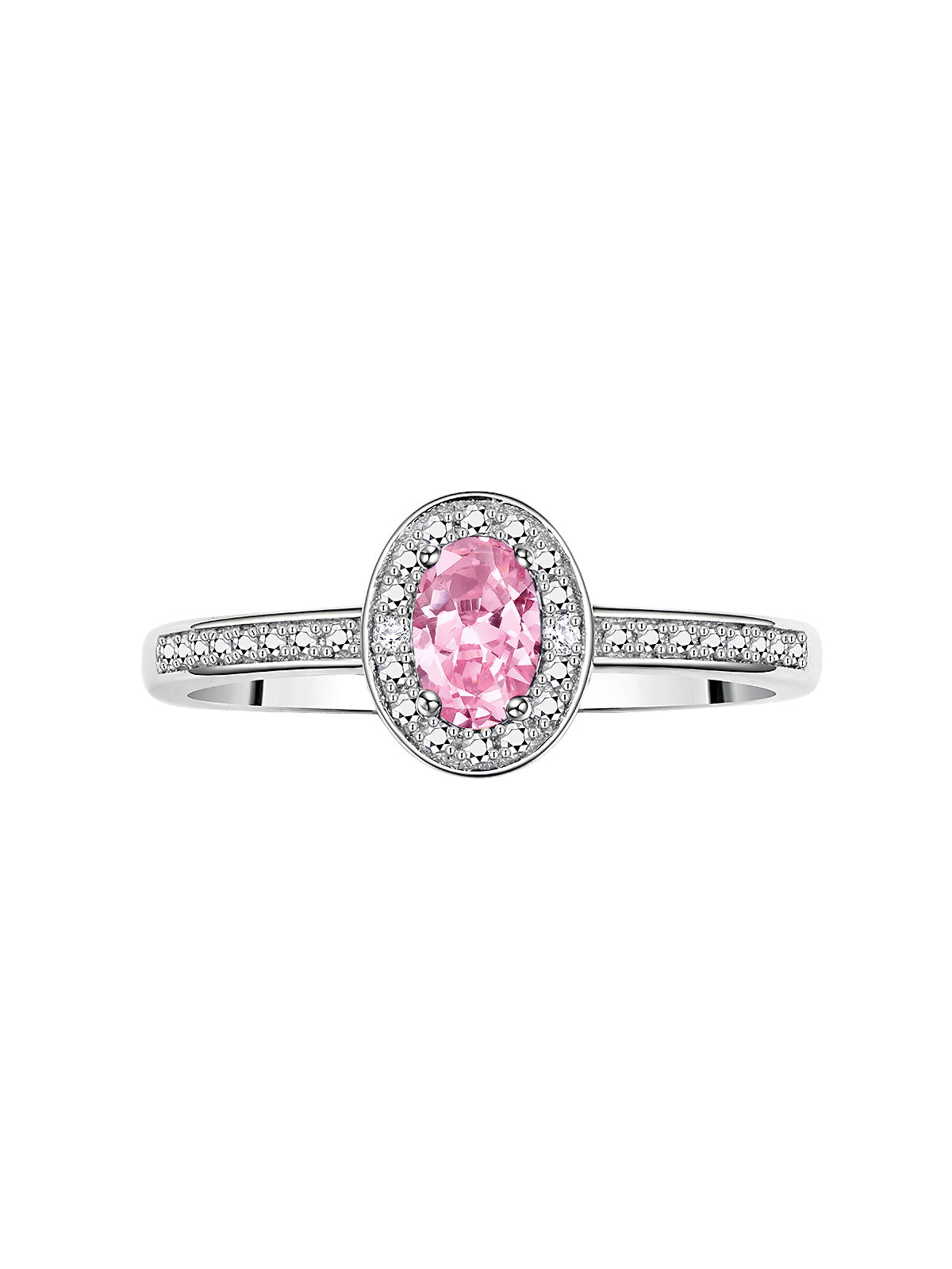 RYLOS Halo Ring with Diamond & Birthstone - 6X4MM Oval Gemstone Sterling Silver - Elegant Jewelry for Women - Available in Sizes 5-10