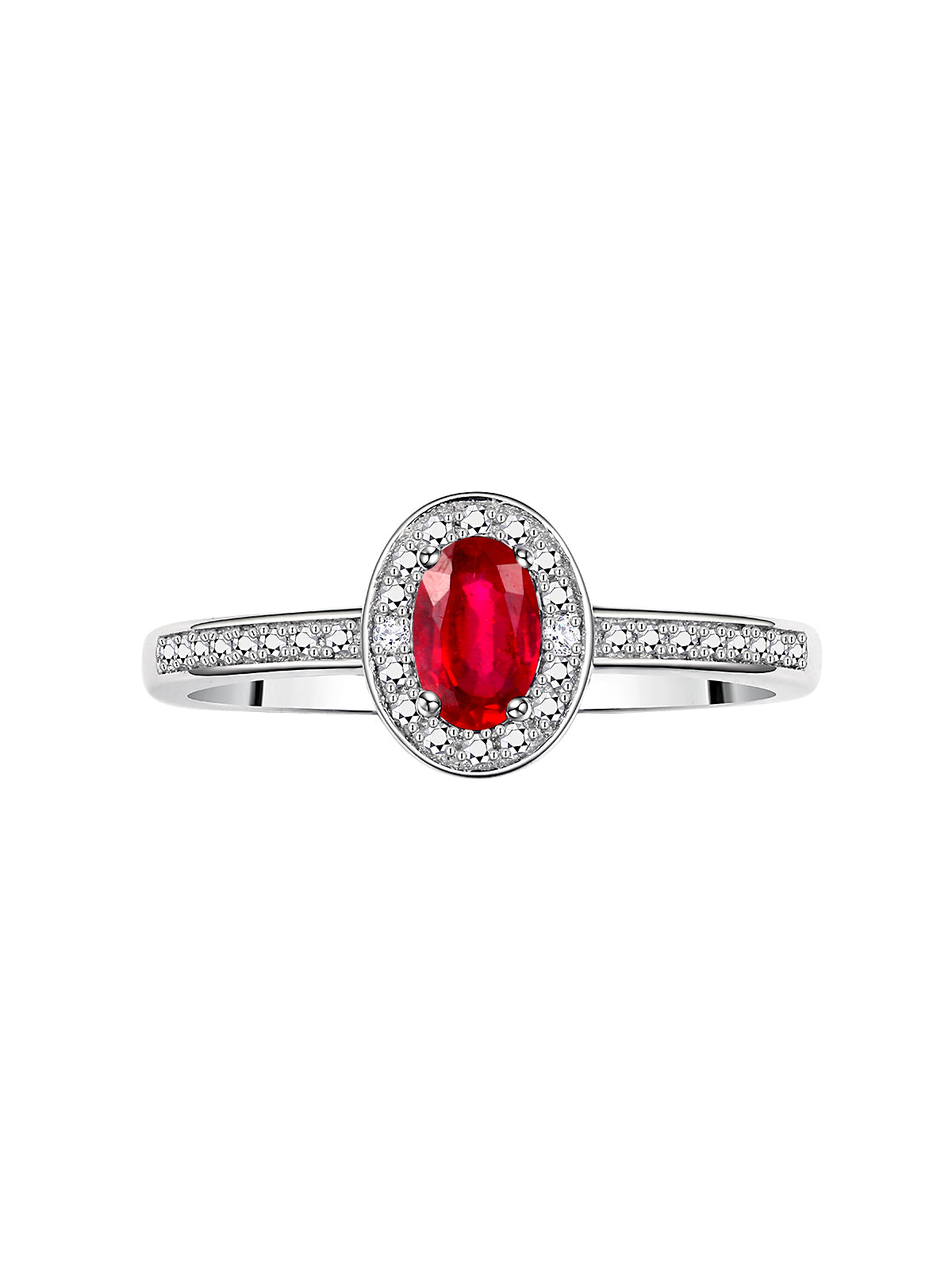RYLOS 14K White Gold Classic Halo Ring with Diamonds - Birthstone Ring featuring 6X4MM Oval Shape Gemstone - Elegant Jewelry for Women - Available in Sizes 5-10