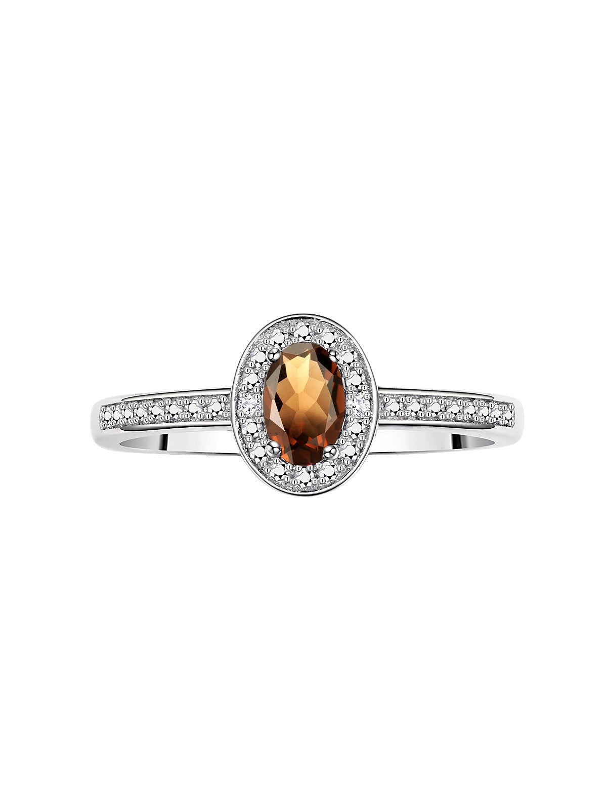RYLOS Halo Ring with Diamond & Birthstone - 6X4MM Oval Gemstone Sterling Silver - Elegant Jewelry for Women - Available in Sizes 5-10