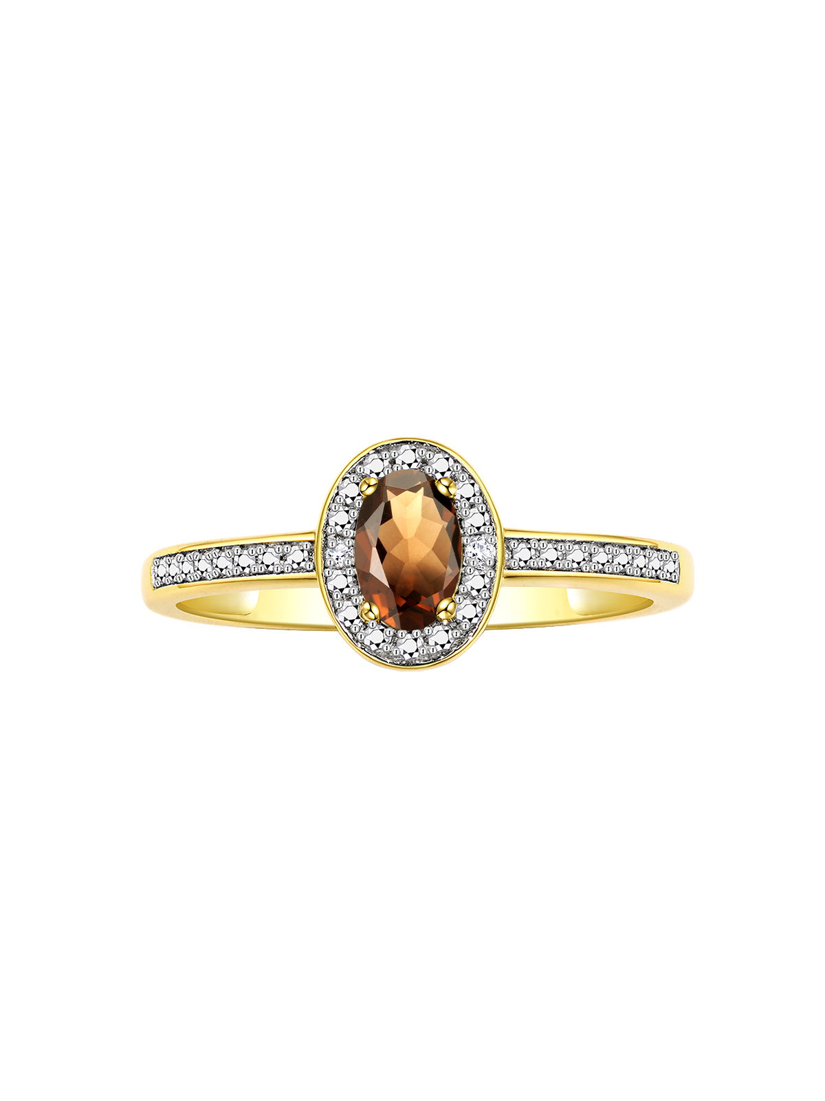 RYLOS 14K Yellow Gold Classic Halo Ring with Diamonds - Birthstone Ring featuring 6X4MM Oval Shape Gemstone - Elegant Jewelry for Women - Available in Sizes 5-10