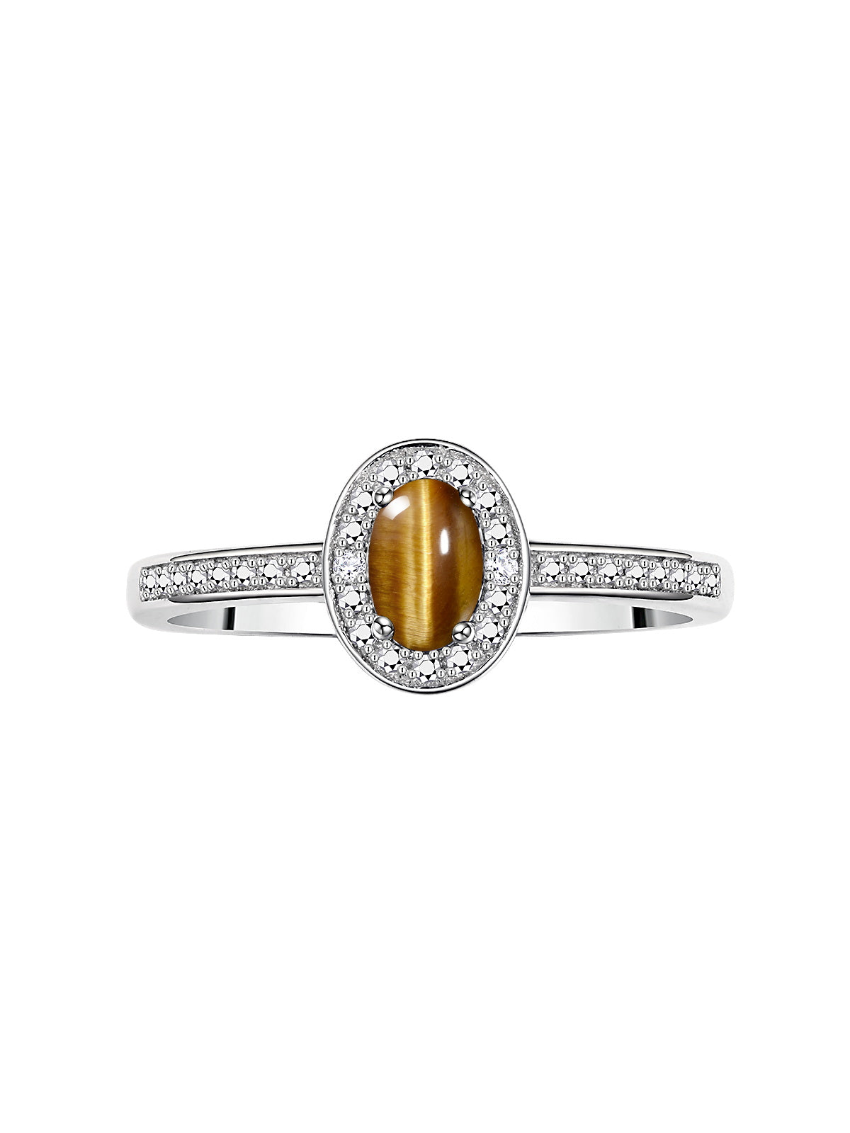 RYLOS 14K White Gold Classic Halo Ring with Diamonds - Birthstone Ring featuring 6X4MM Oval Shape Gemstone - Elegant Jewelry for Women - Available in Sizes 5-10