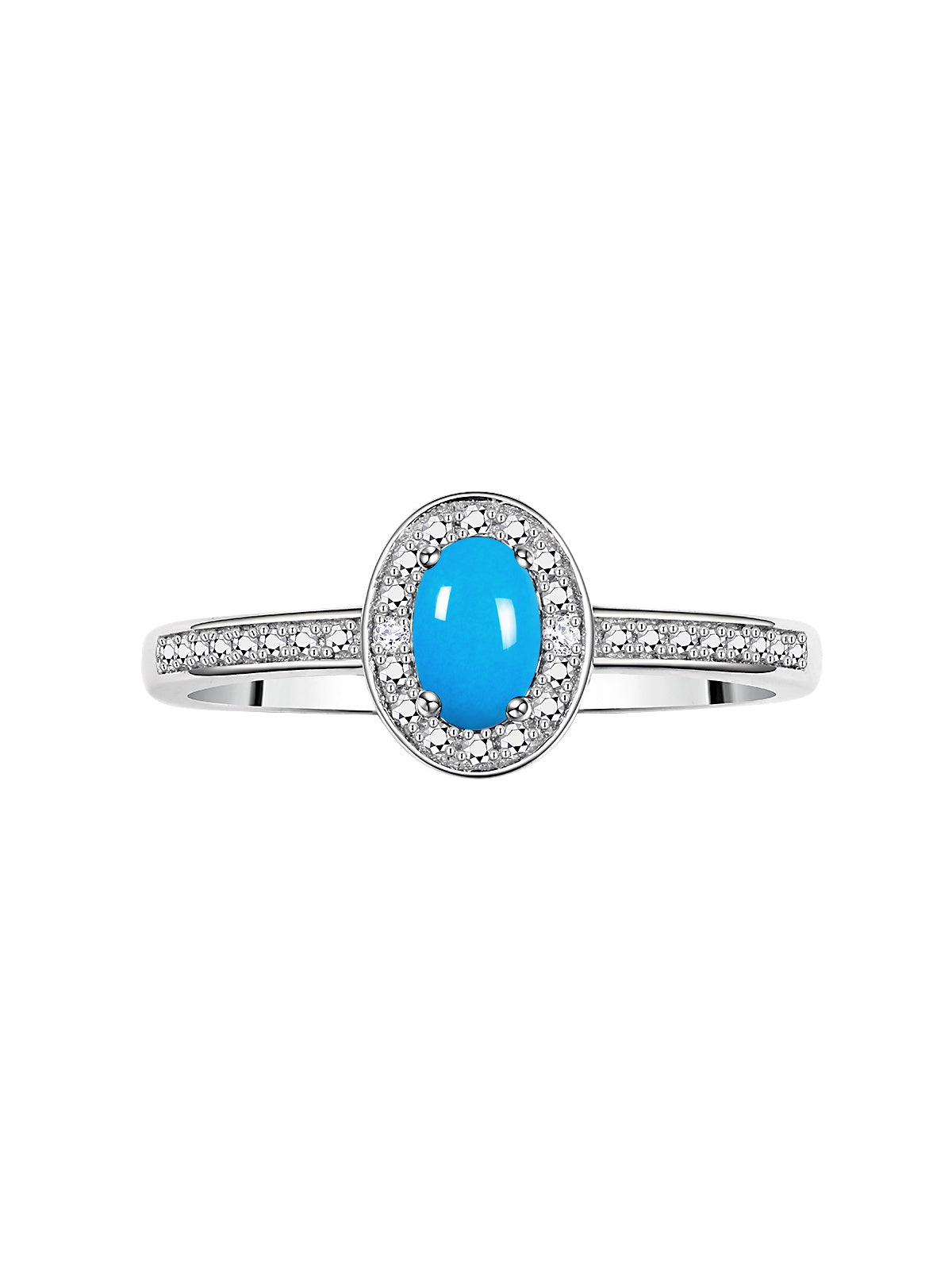 RYLOS Halo Ring with Diamond & Birthstone - 6X4MM Oval Gemstone Sterling Silver - Elegant Jewelry for Women - Available in Sizes 5-10