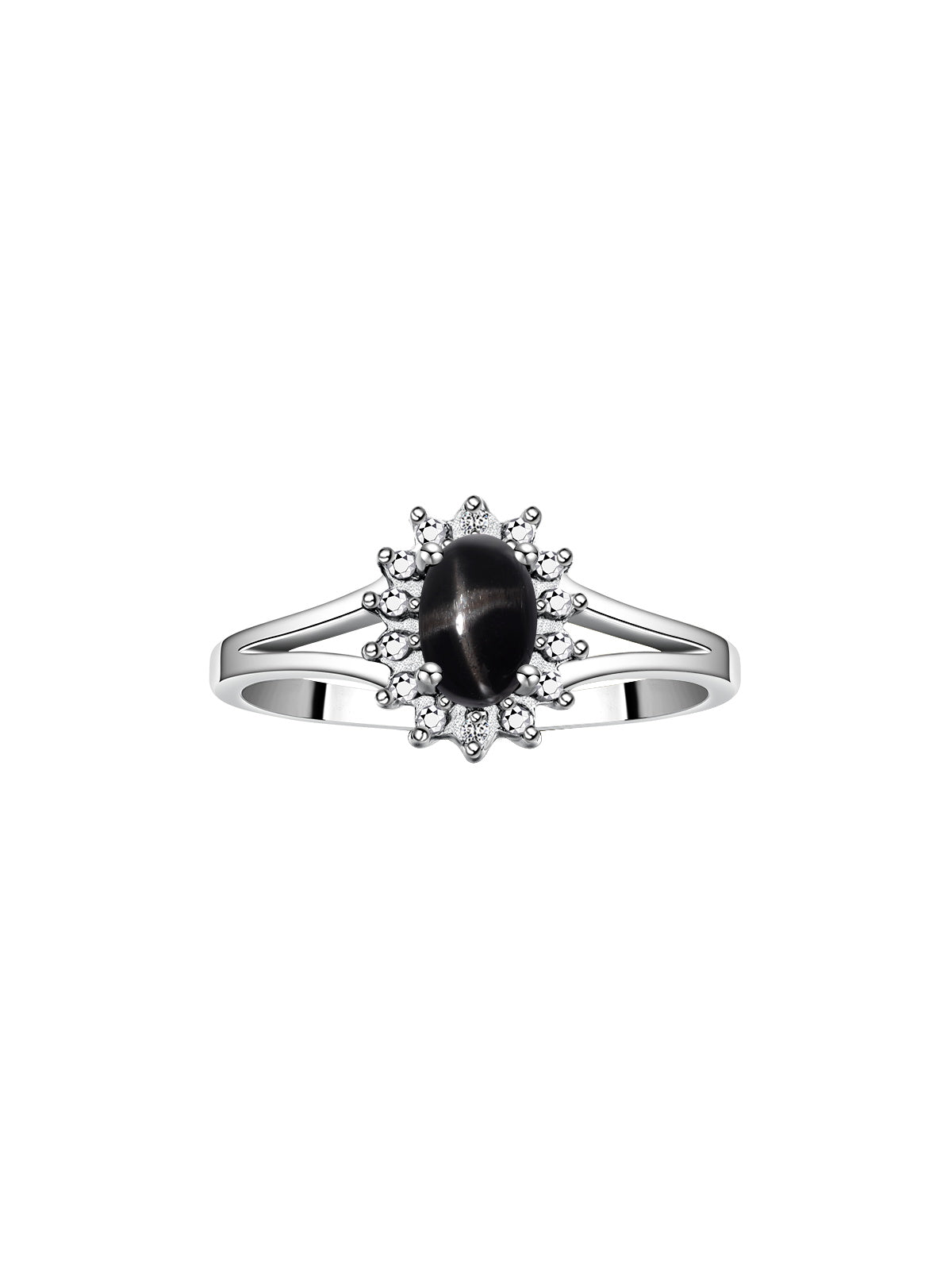 RYLOS Halo Ring: Diamond Birthstone with 6X4MM Oval Gemstone - Women's Jewelry in Sterling Silver - Stunning Diamond Ring Sizes 5-10