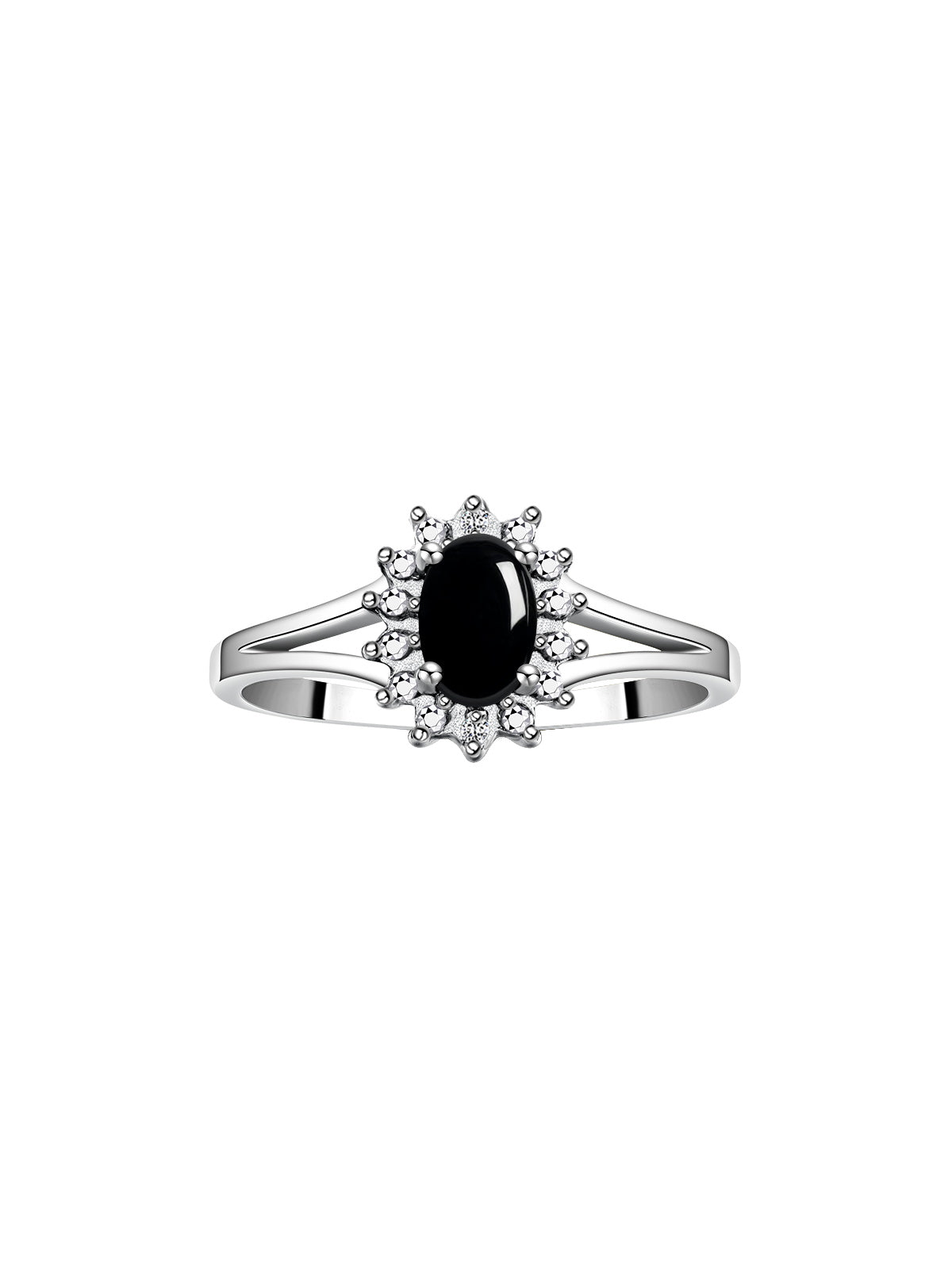 RYLOS Halo Ring: Diamond Birthstone with 6X4MM Oval Gemstone - Women's Jewelry in Sterling Silver - Stunning Diamond Ring Sizes 5-10