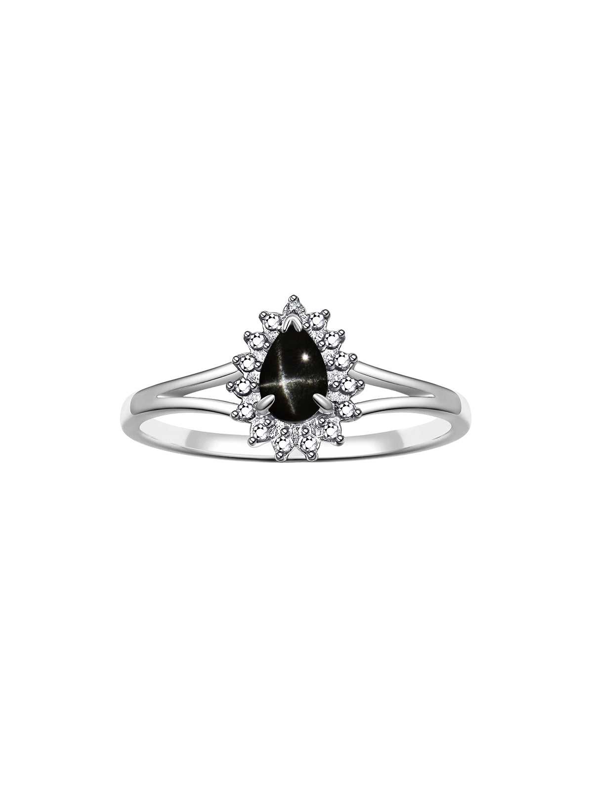 RYLOS Halo Ring: Diamonds, 6X4MM Pear-Shaped Gemstone - Women's Color Stone Birthstone Jewelry - Elegant Sterling Silver Ring Sizes 5-10