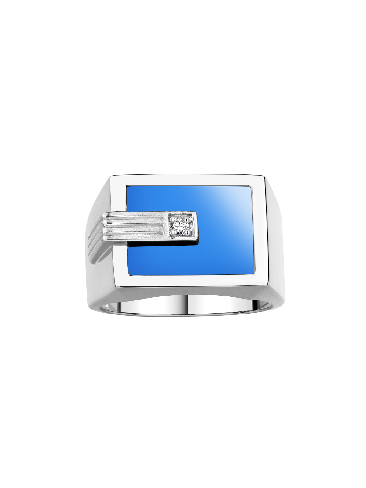 RYLOS Men's Designer Ring: 14K White Gold with Black Onyx, Tiger Eye, Blue, Red, or Green Quartz and Centered Diamond - Gold Rings for Men in Sizes 8-13.