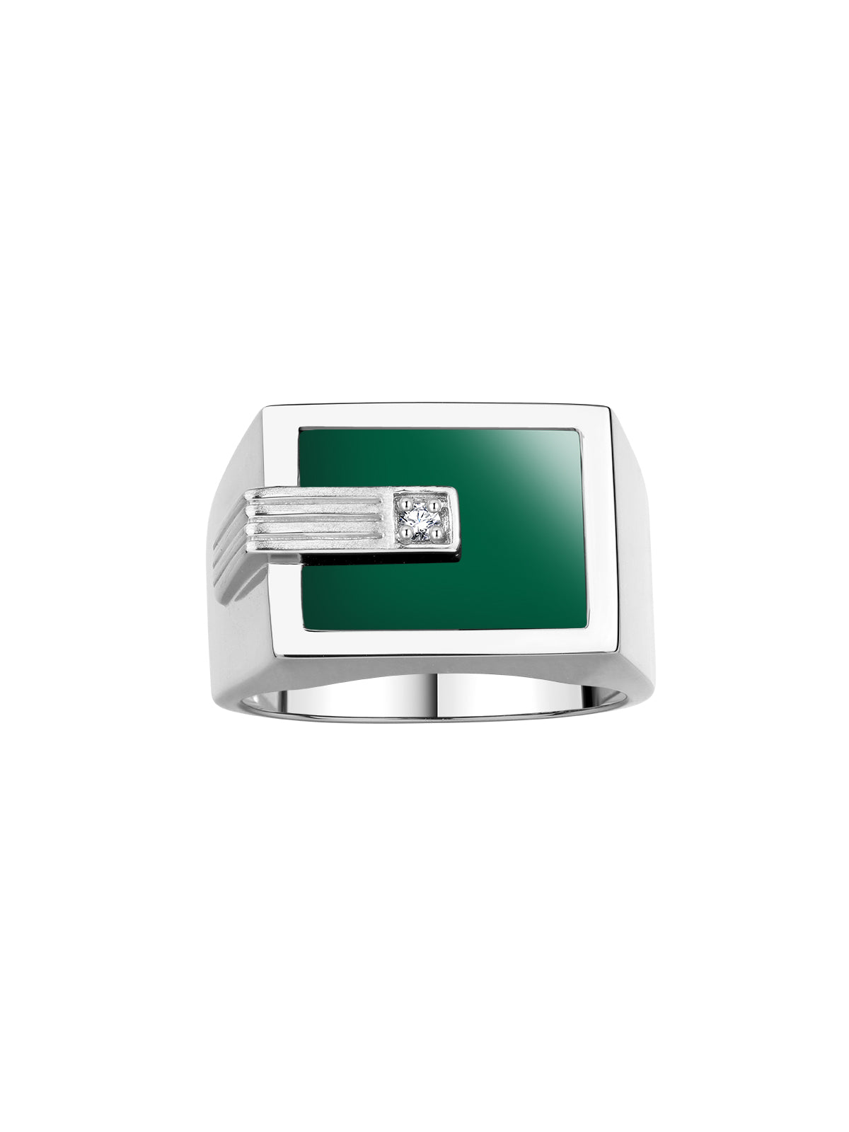 RYLOS Men's Designer Ring: 14K White Gold with Black Onyx, Tiger Eye, Blue, Red, or Green Quartz and Centered Diamond - Gold Rings for Men in Sizes 8-13.