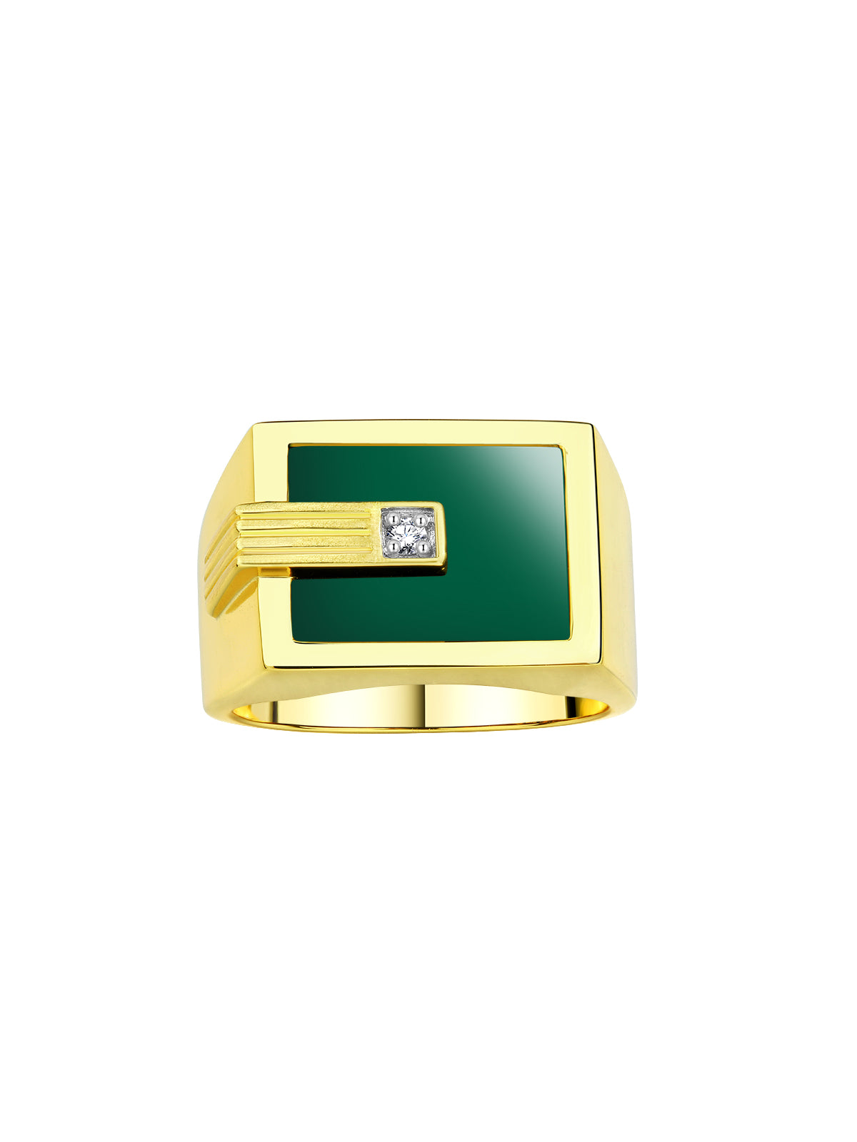 RYLOS Men's Designer Ring in Yellow Gold Plated Silver 925: Features a Centered Diamond in Black Onyx, Red, Blue, Green Quartz, or Tiger Eye - Available in Sizes 8-13.
