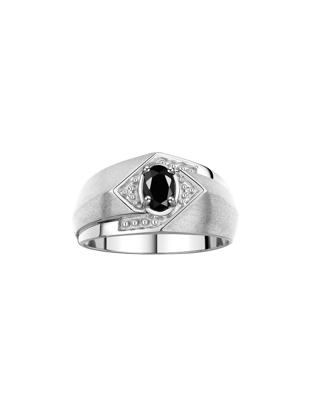 RYLOS Men's Rings: 6X4MM Oval Shape Gemstone & Sparkling Diamonds - Color Stone Birthstone Sterling Silver Rings, Sizes 8-13. Elevate Your Style with Timeless Elegance!