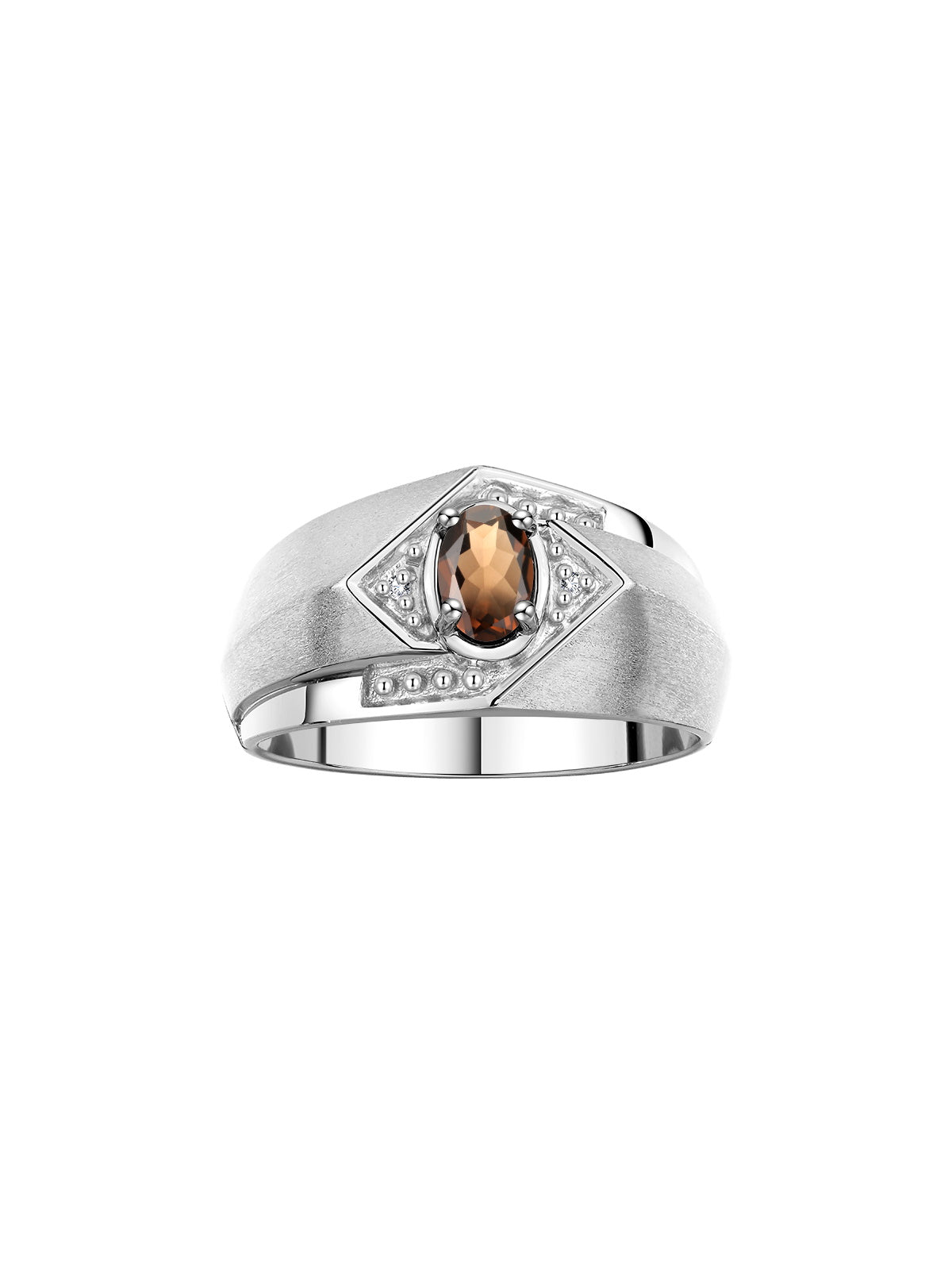 RYLOS Men's Rings: 6X4MM Oval Shape Gemstone & Sparkling Diamonds - Color Stone Birthstone Sterling Silver Rings, Sizes 8-13. Elevate Your Style with Timeless Elegance!