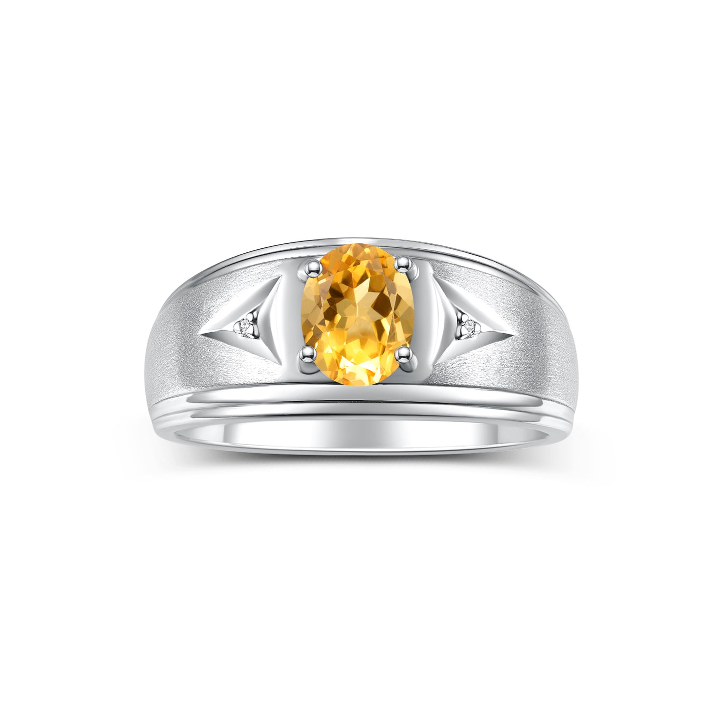 RYLOS Men's Rings Classic Design 8X6MM Oval Gemstone & Sparkling Diamond Ring - Color Stone Birthstone Rings for Men, Sterling Silver Rings in Sizes 8-13. Elevate Your Style with Timeless Elegance!