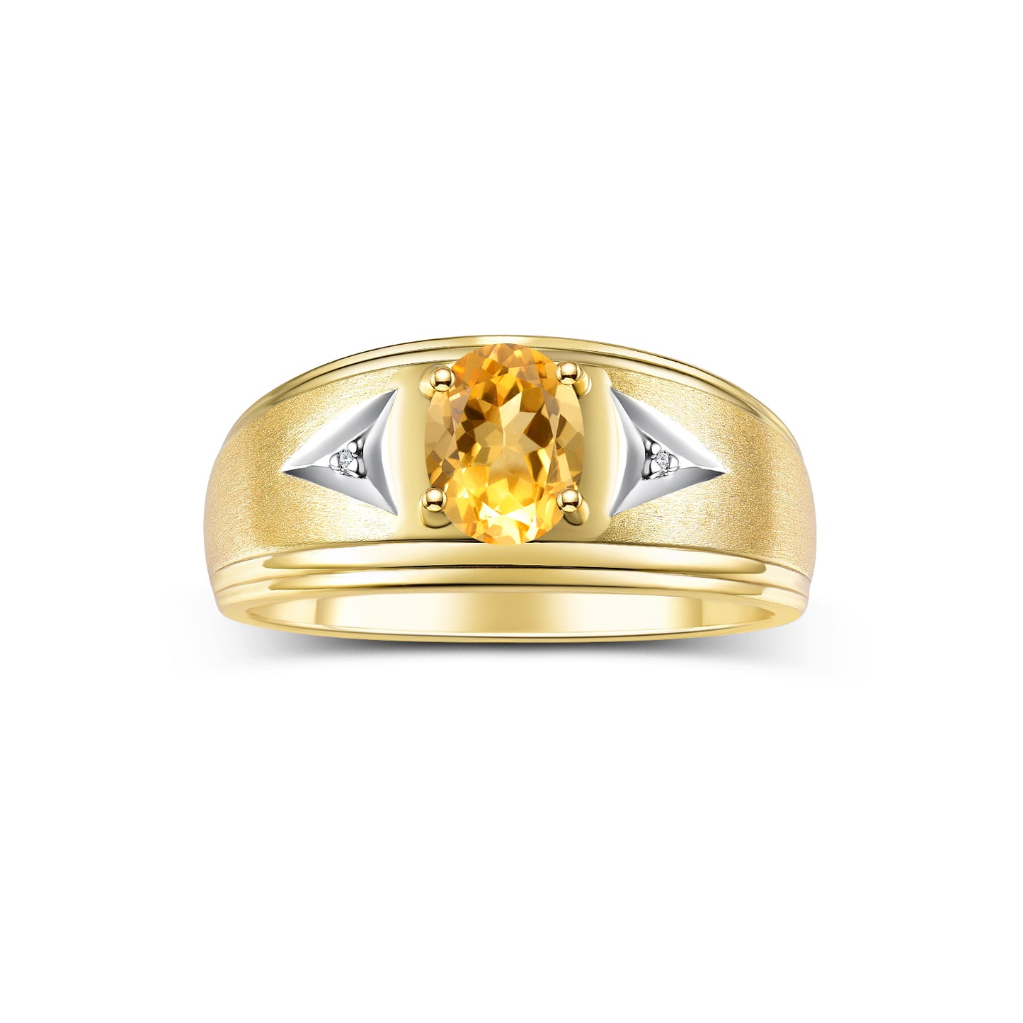 RYLOS Men's Rings Yellow Gold Plated Silver Classic 8X6MM Oval Gemstone & Sparkling Diamond Designer Ring - Color Stone Birthstone Rings, Sizes 8-13. Elevate Your Style with Timeless Sophistication!