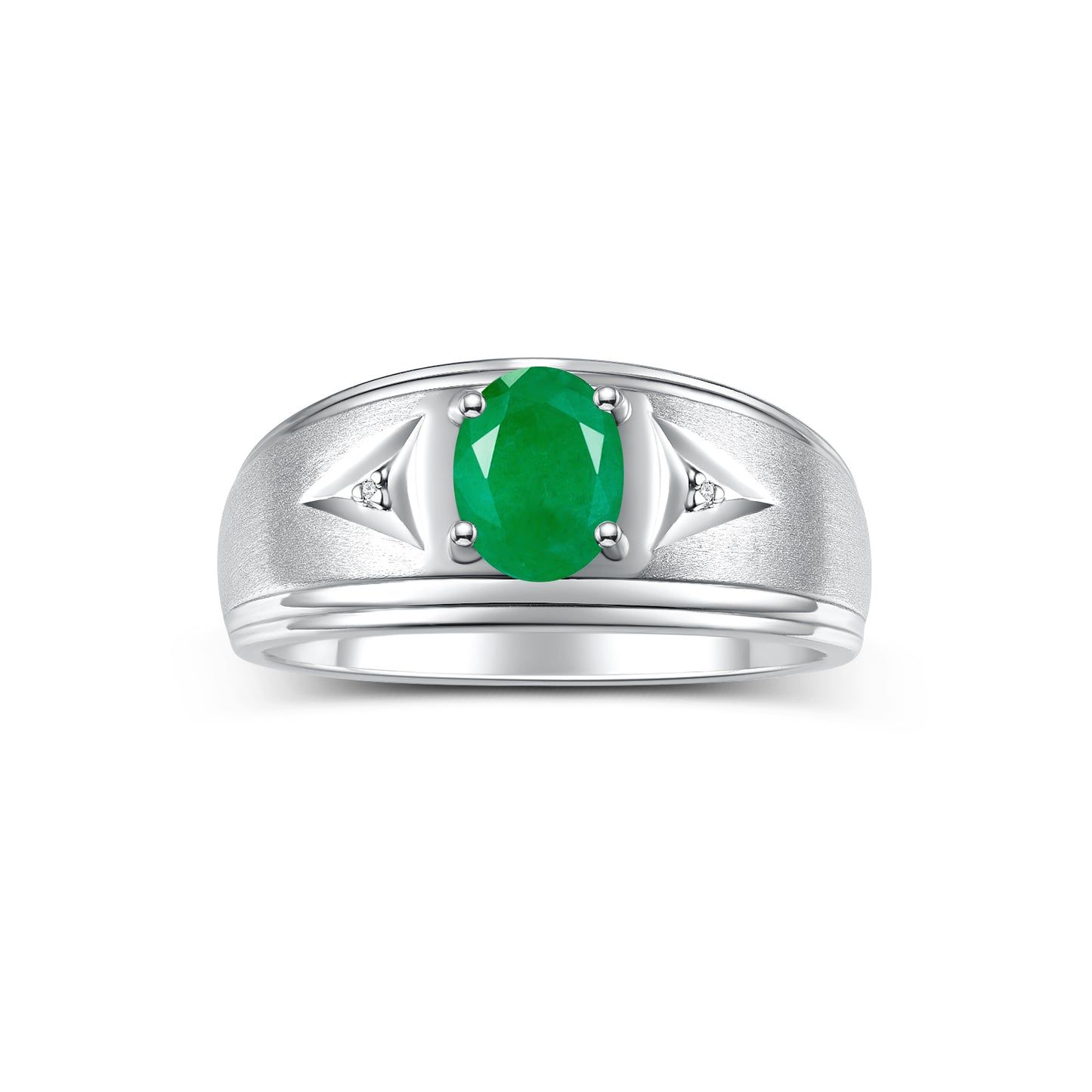 RYLOS Men's Rings Classic Design 8X6MM Oval Gemstone & Sparkling Diamond Ring - Color Stone Birthstone Rings for Men, Sterling Silver Rings in Sizes 8-13. Elevate Your Style with Timeless Elegance!