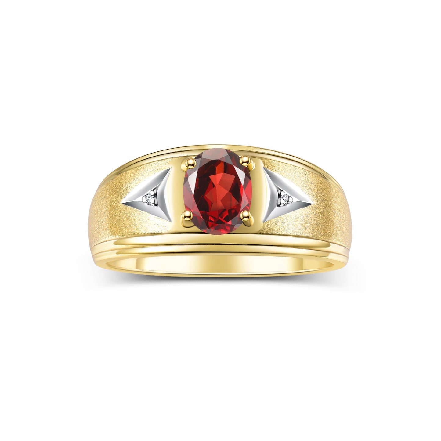 RYLOS Men's Rings Yellow Gold Plated Silver Classic 8X6MM Oval Gemstone & Sparkling Diamond Designer Ring - Color Stone Birthstone Rings, Sizes 8-13. Elevate Your Style with Timeless Sophistication!