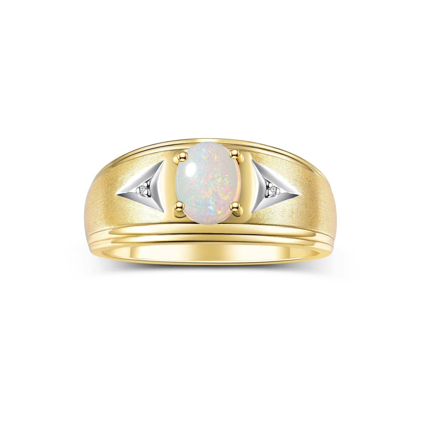 RYLOS Men's Rings Yellow Gold Plated Silver Classic 8X6MM Oval Gemstone & Sparkling Diamond Designer Ring - Color Stone Birthstone Rings, Sizes 8-13. Elevate Your Style with Timeless Sophistication!